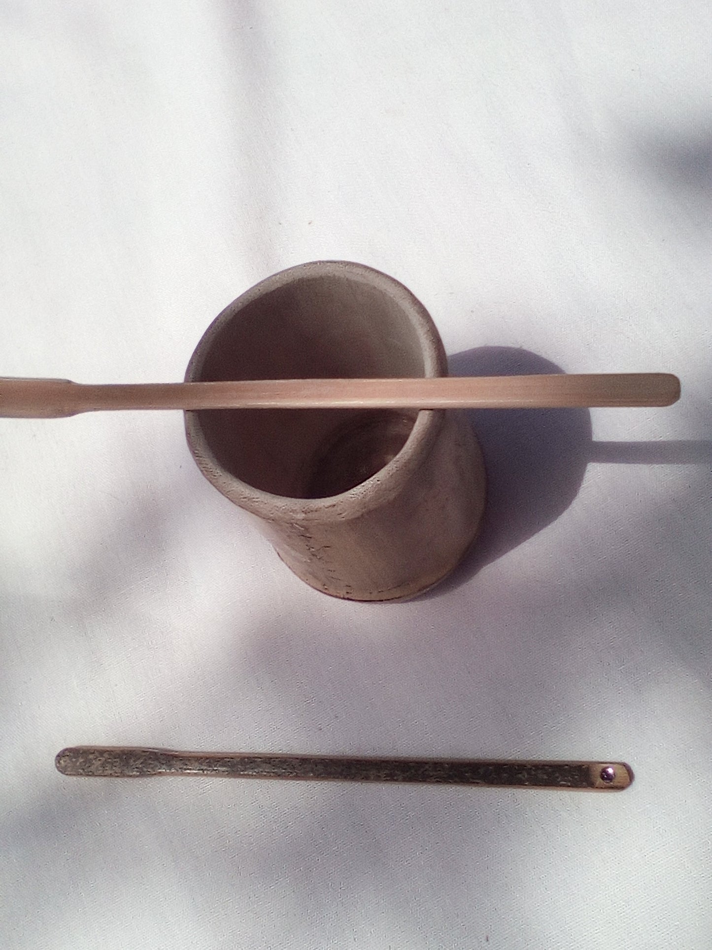 TOUILLEUR EN BAMBOU NOIR ARTISANAL de 14-15 cm 100% naturel