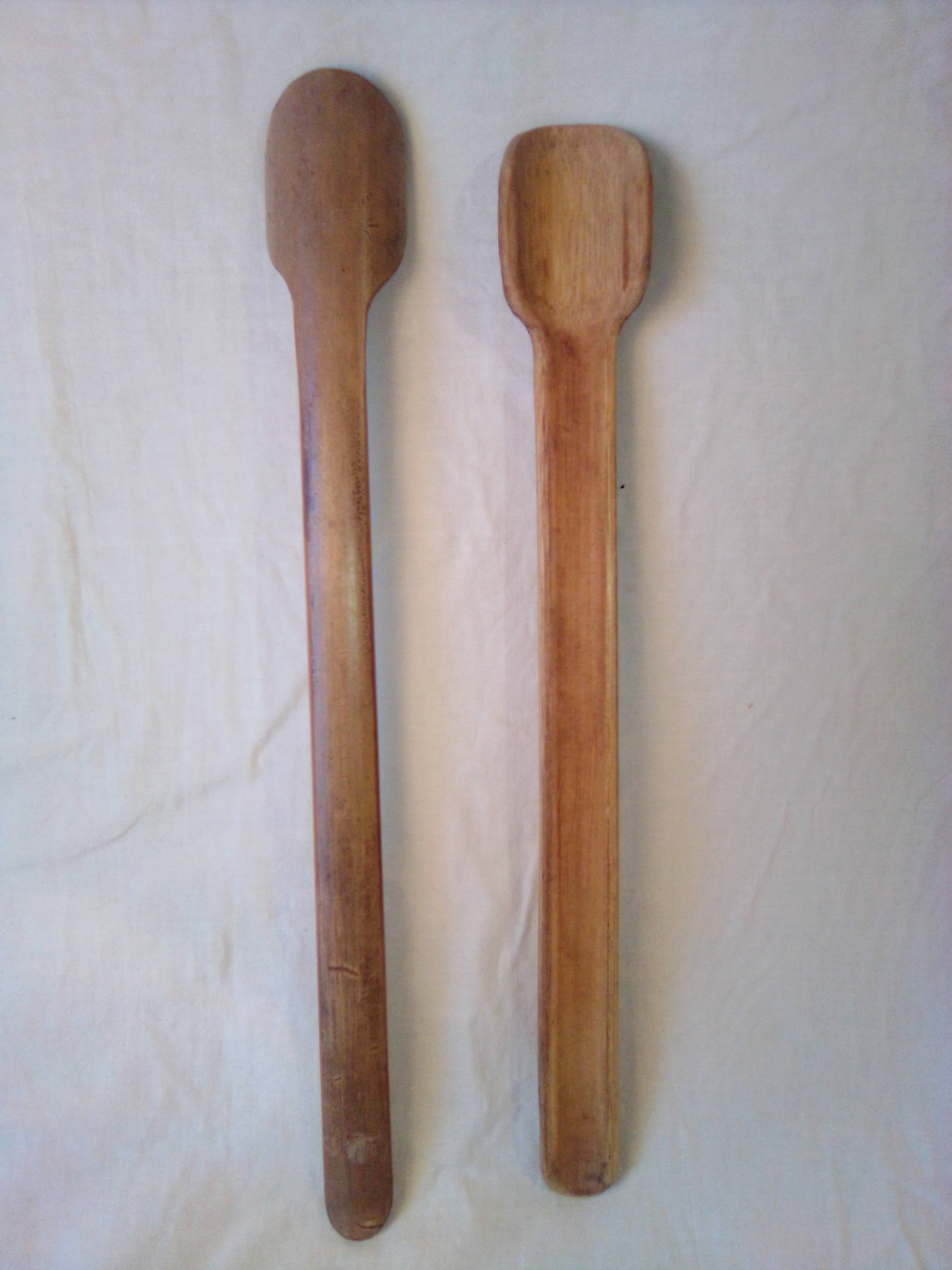 Cuillère er bambou vert artisanale de 27 cm naturelle