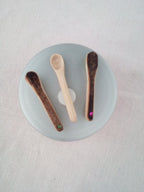 Cuillère à maquillage en bambou artisanale de 3-4 cm