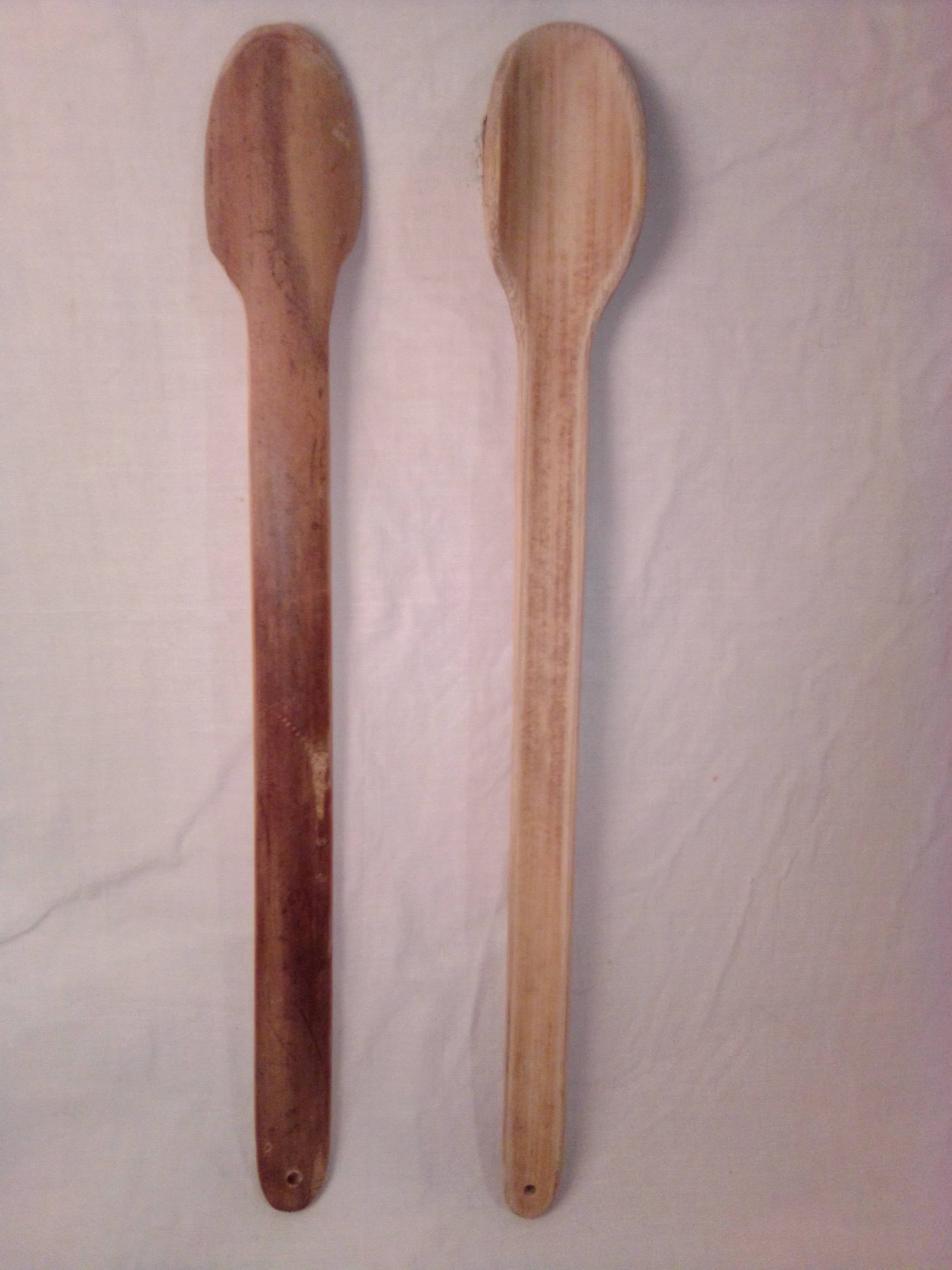 Cuillère en bambou vert de 25 cm naturelle