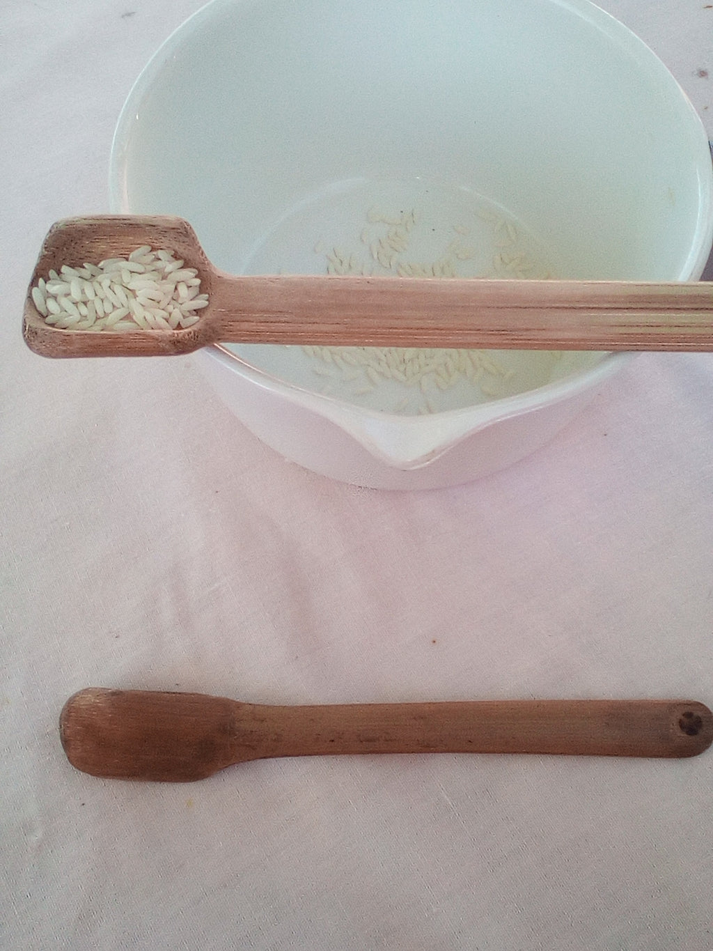 Cuillère en bambou vert de 17 cm epaisse