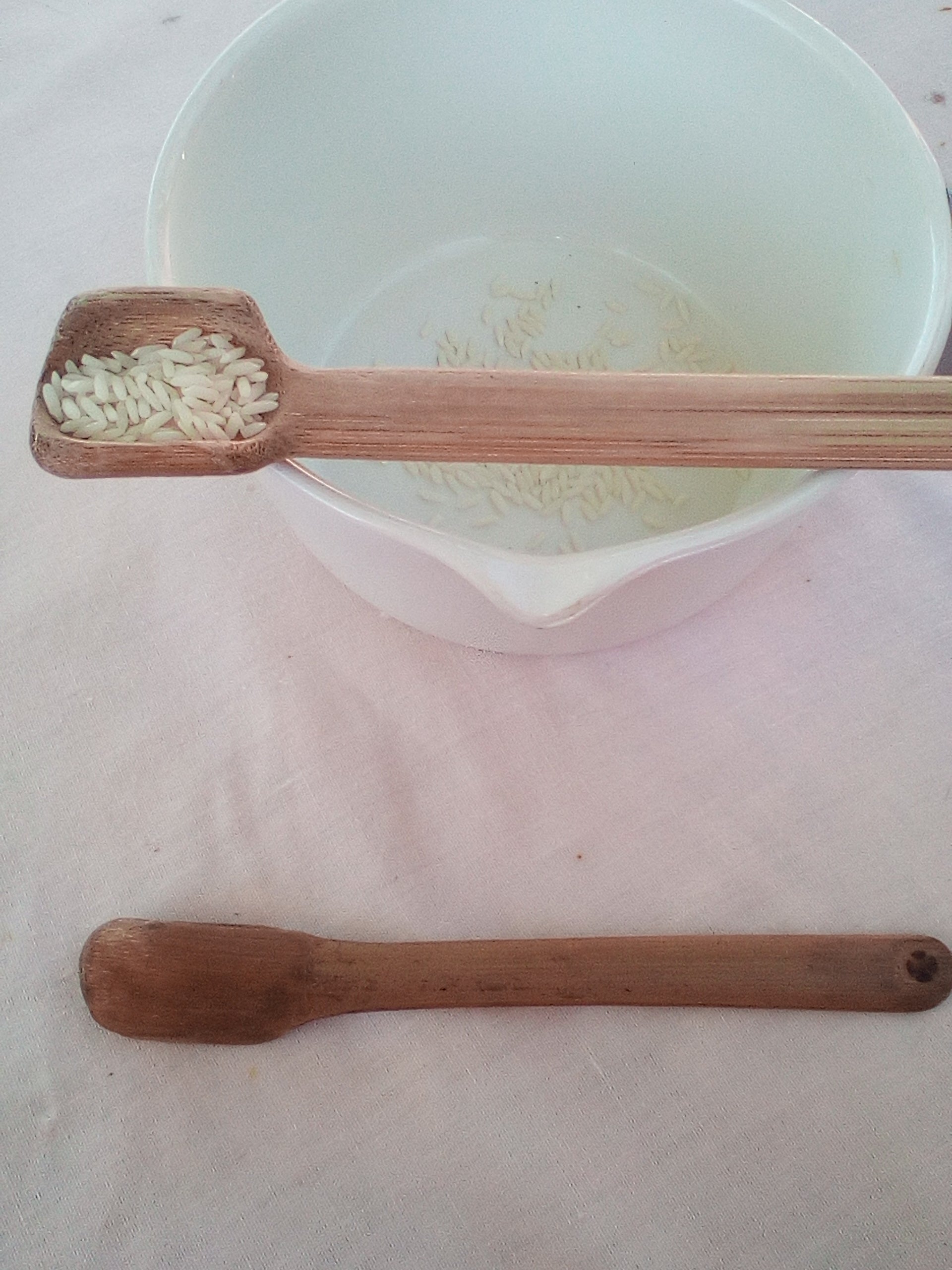 Cuillère en bambou vert de 17 cm epaisse