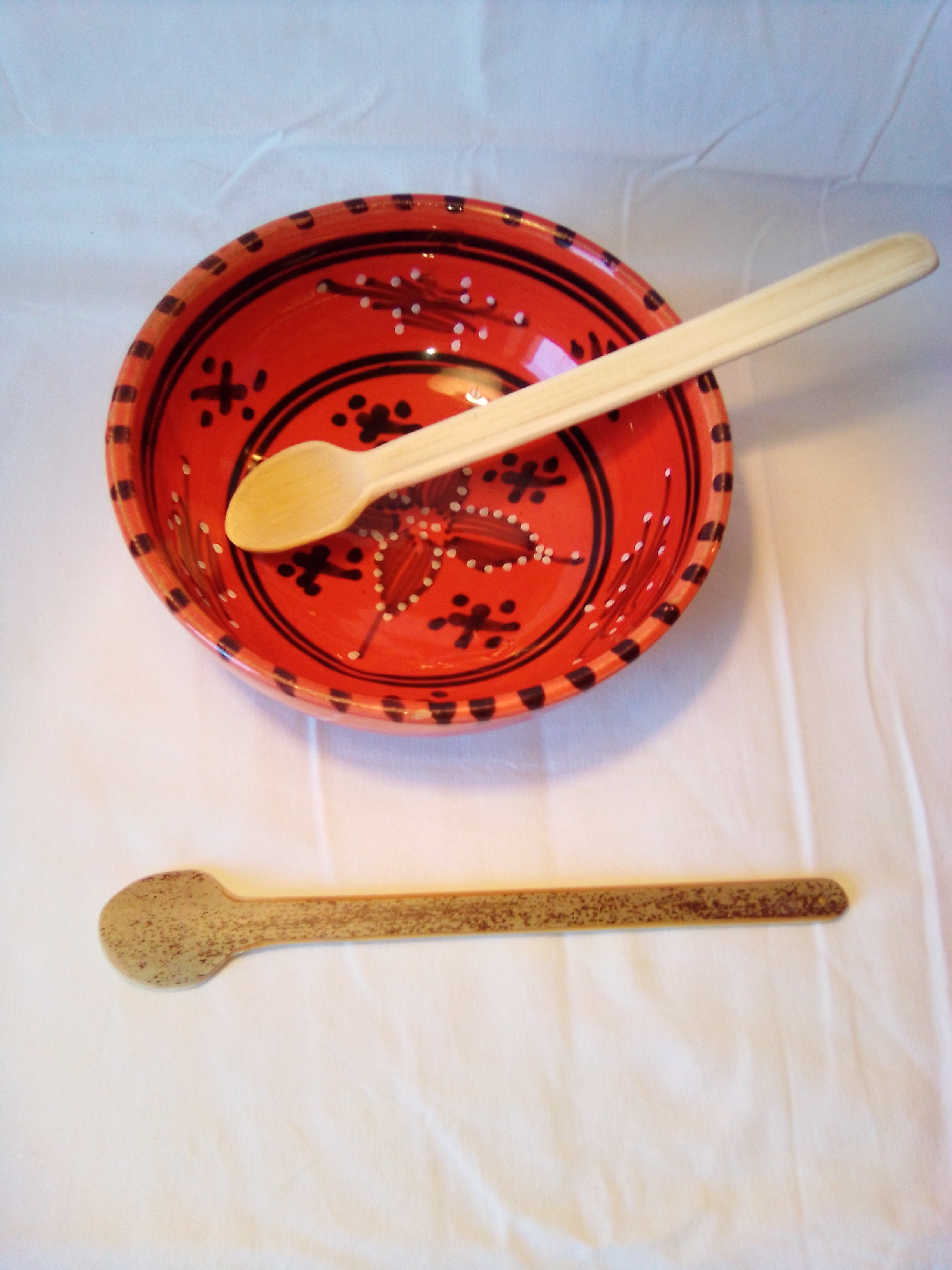 Fine cuillère à soupe en bambou noir artisanale de 19 cm, naturelle