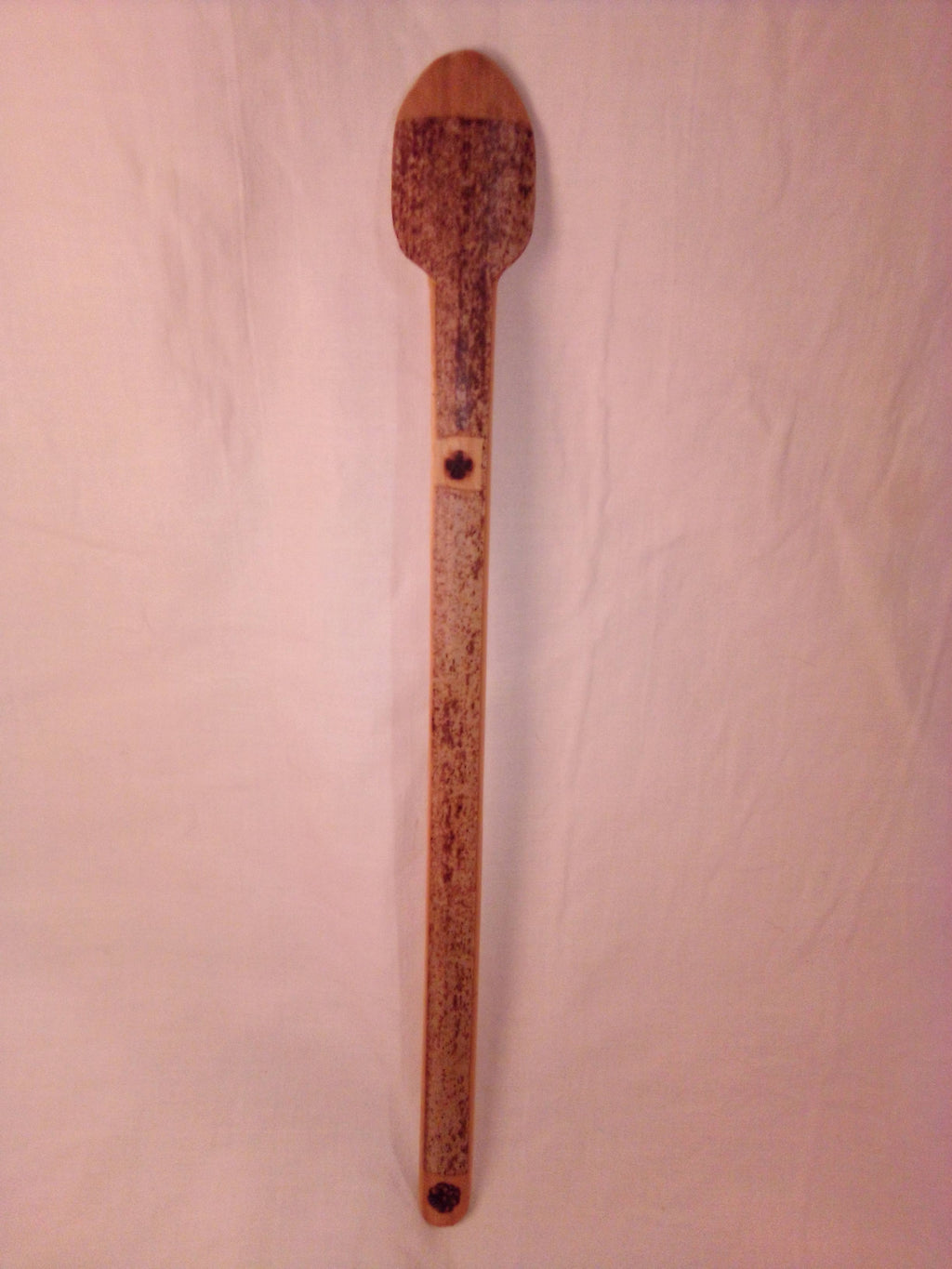 Fine cuillère artisanale en bambou noir de 28 cm estampillée