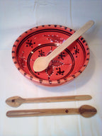 Fine cuillère en bambou vert artisanale de 17 cm déco tribal, estampillée d'une coix