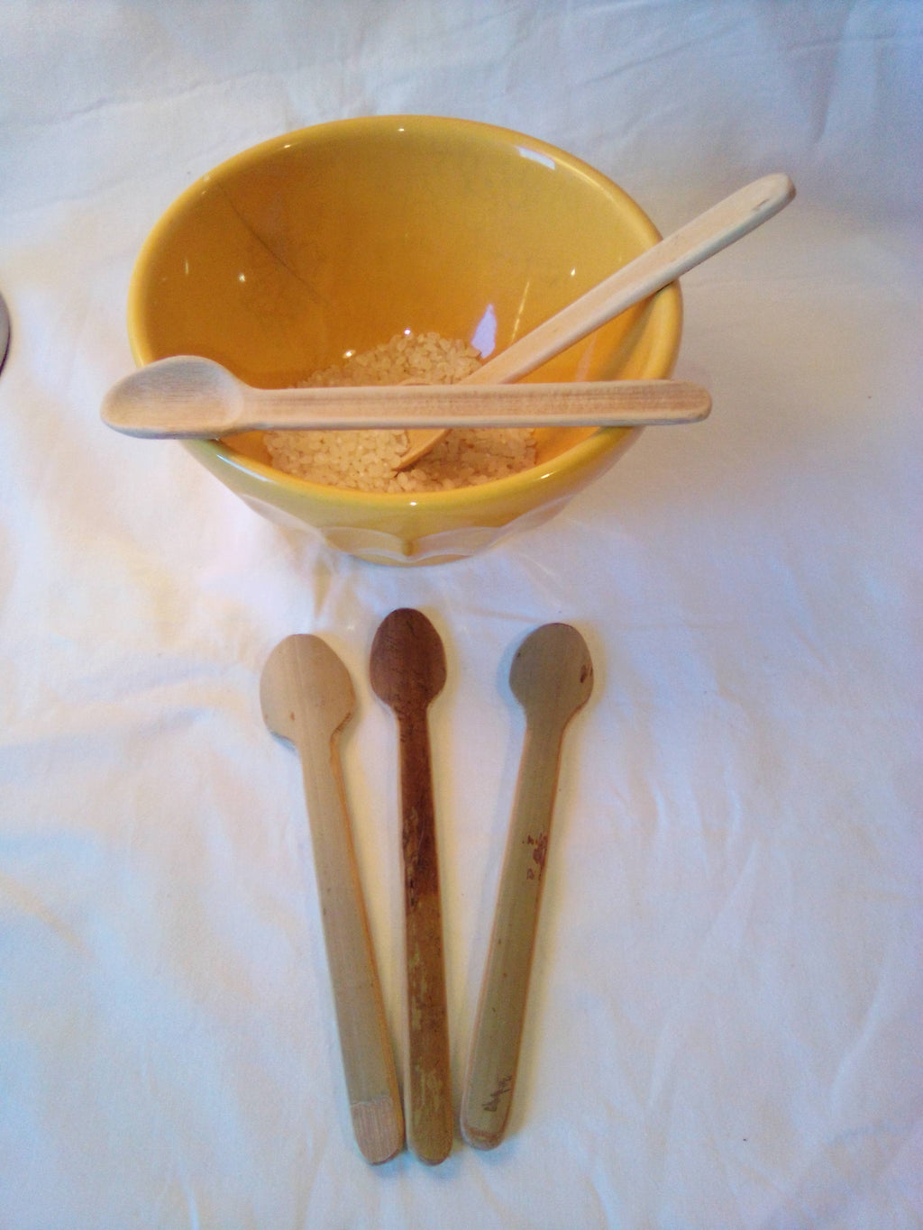 Fine petite cuillère de 13 cm en bambou vert artisanale