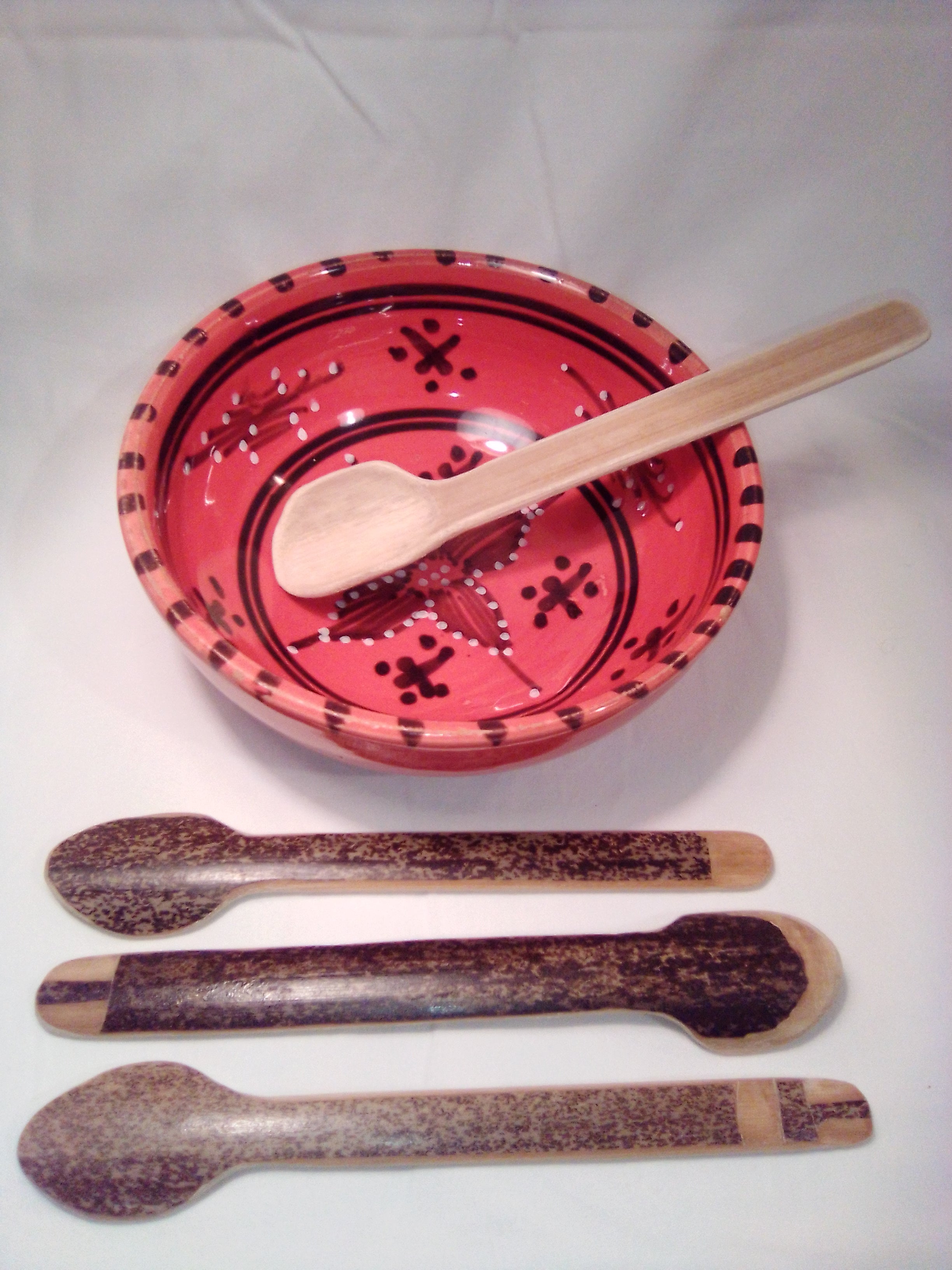 Cuillère à soupe en bambou noir artisanale de 18 cm naturelle