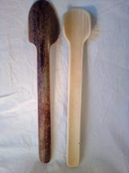 Grosse cuillère  artisanale en bambou noir de 27 cm naturelle