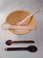 Grosse petite cuillère en bambou noir artisanale de 14 cm naturelle