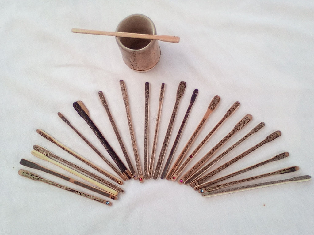 TOUILLEUR EN BAMBOU NOIR ARTISANAL  de 14-15 cm 100% naturel