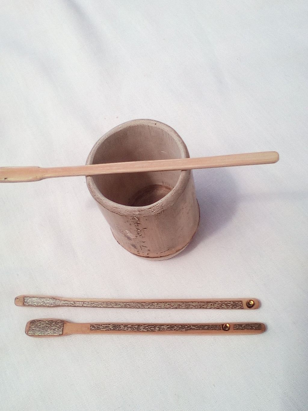 TOUILLEUR EN BAMBOU NOIR ARTISANAL  de 14-15 cm 100% naturel