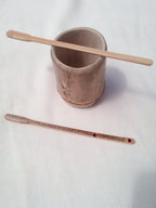 TOUILLEUR EN BAMBOU NOIR ARTISANAL  de 14-15 cm 100% naturel