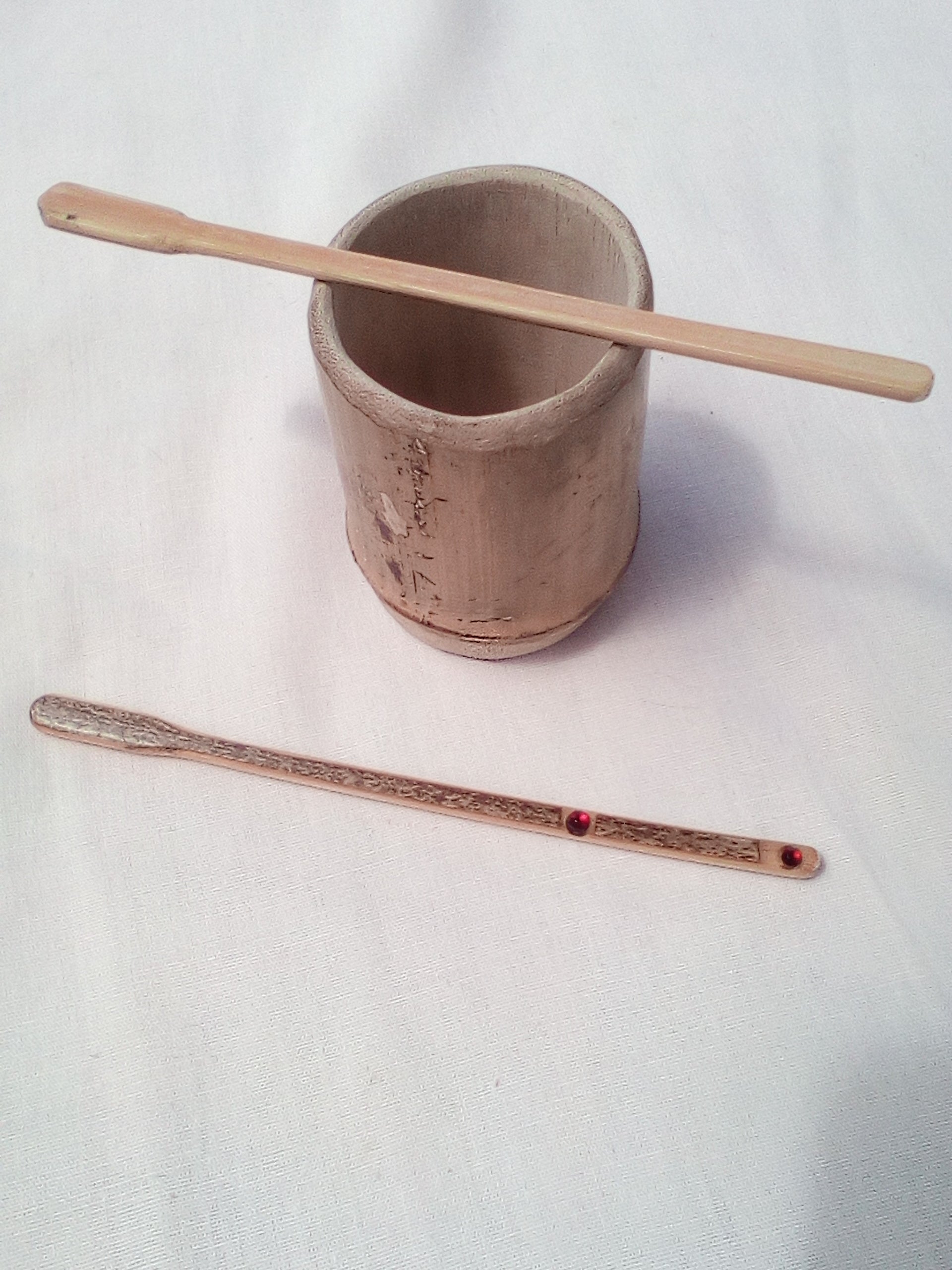 TOUILLEUR EN BAMBOU NOIR ARTISANAL  de 14-15 cm 100% naturel