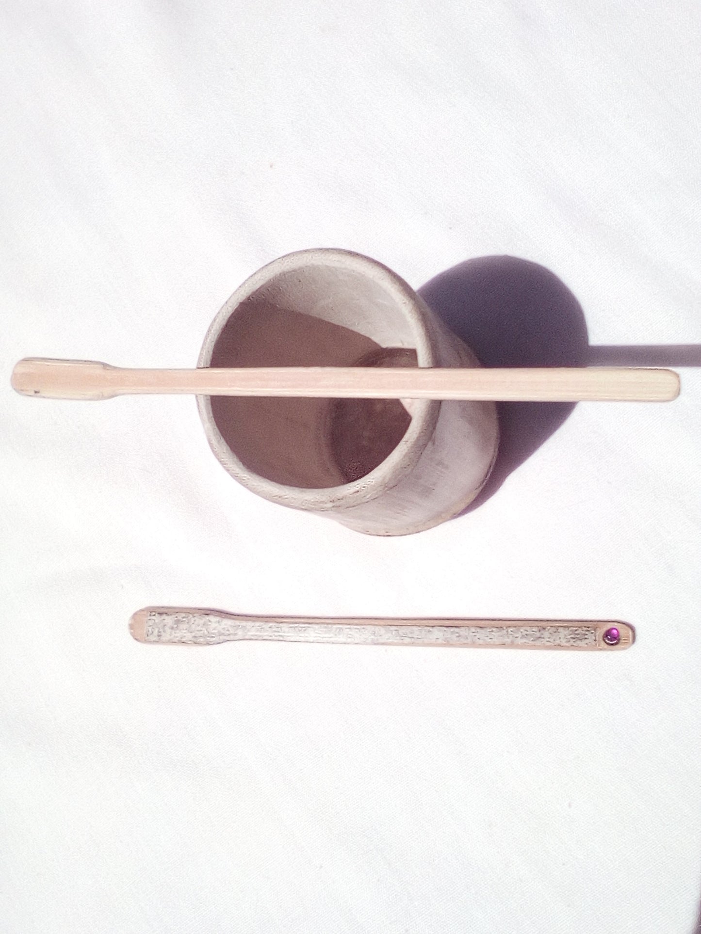 TOUILLEUR EN BAMBOU NOIR ARTISANAL  de 14-15 cm 100% naturel