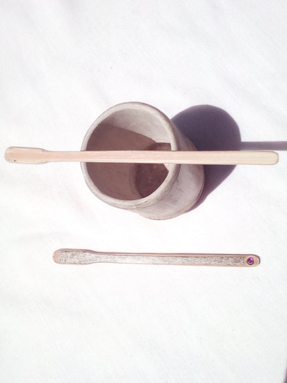 TOUILLEUR EN BAMBOU NOIR ARTISANAL  de 14-15 cm 100% naturel