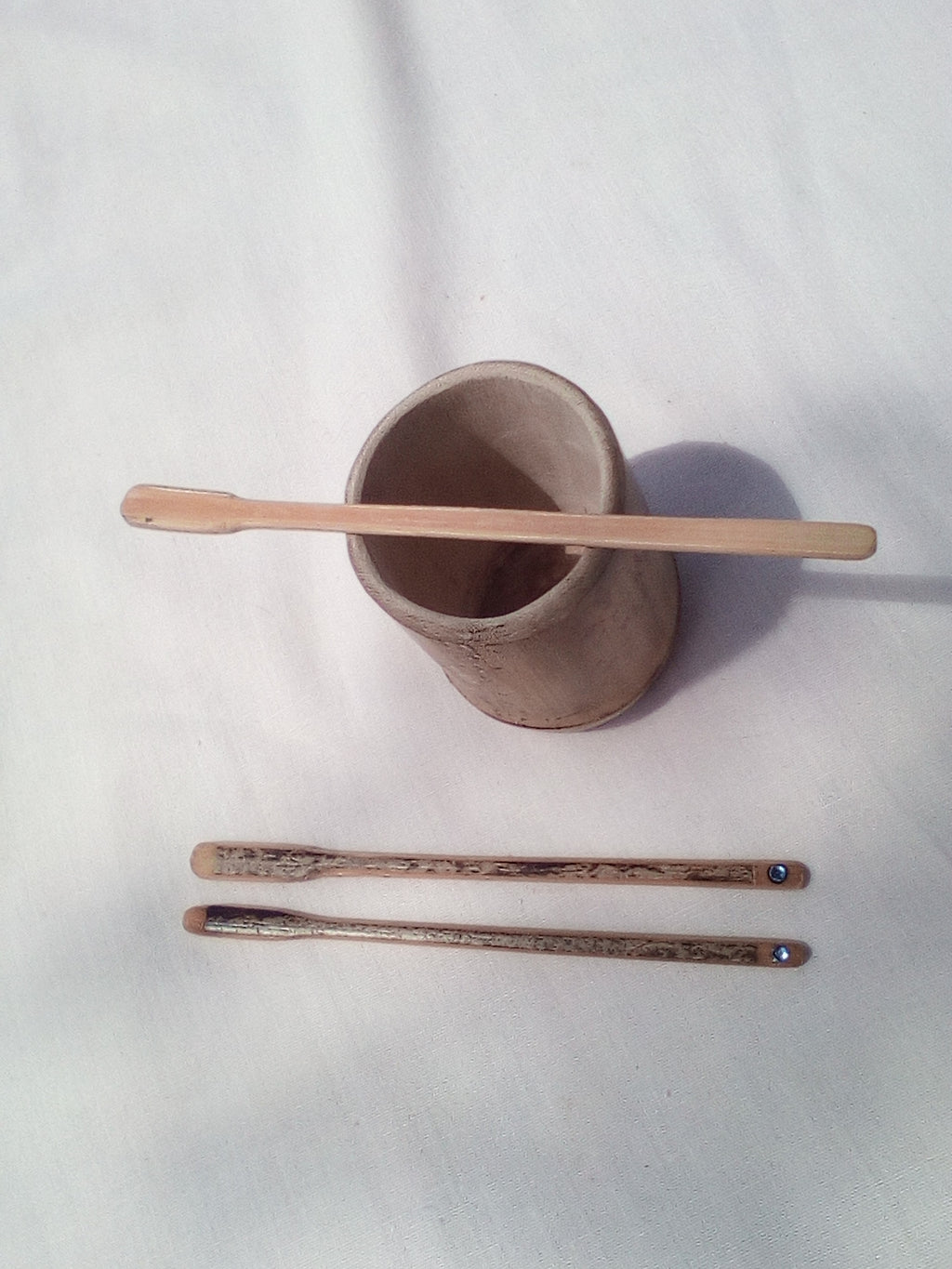 TOUILLEUR EN BAMBOU NOIR ARTISANAL  de 14-15 cm 100% naturel