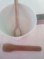 CUILLERES A TOUILLER EN BAMBOU noir ou vert artisanales de 16 cm