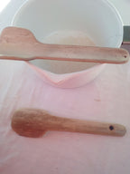 CUILLERES A TOUILLER EN BAMBOU noir ou vert artisanales de 16 cm