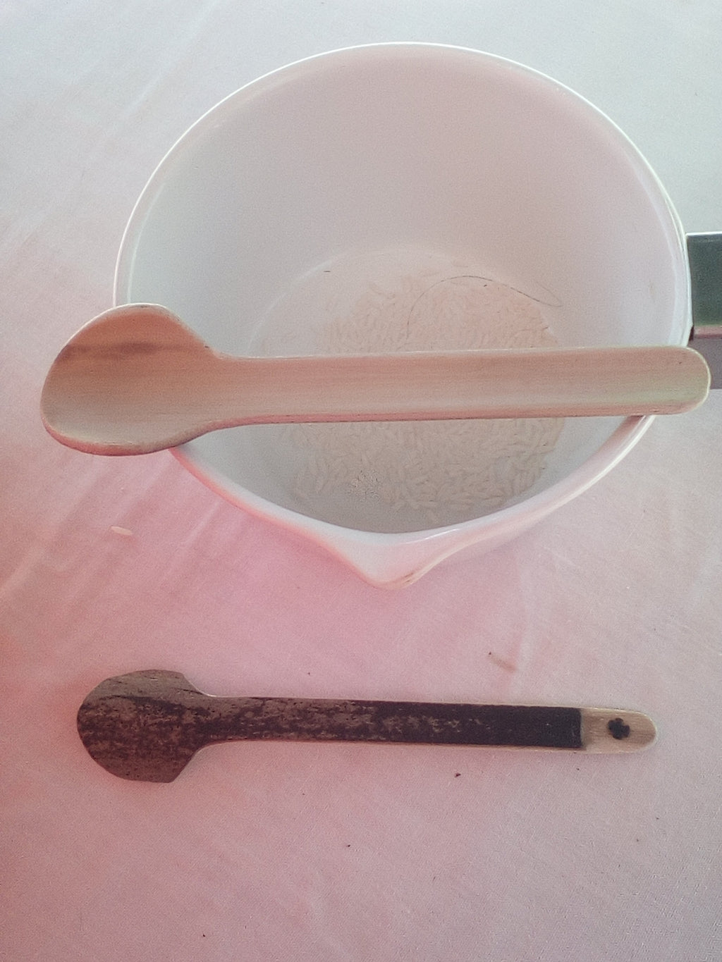 CUILLERES A TOUILLER EN BAMBOU noir ou vert artisanales de 16 cm