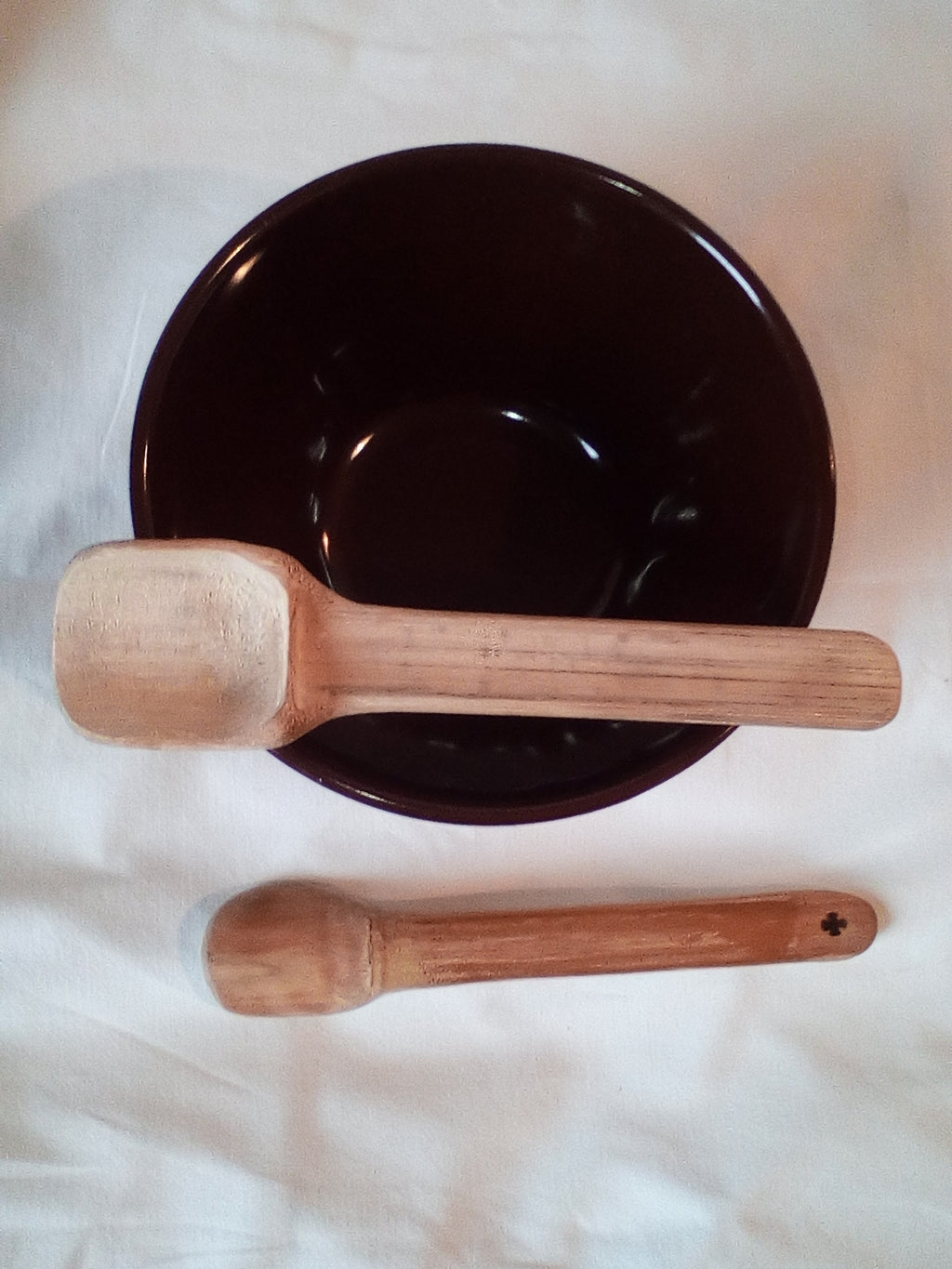 CUILLERES A TOUILLER EN BAMBOU noir ou vert artisanales de 16 cm