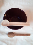 CUILLERES A TOUILLER EN BAMBOU noir ou vert artisanales de 16 cm