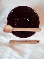 CUILLERES A TOUILLER EN BAMBOU noir ou vert artisanales de 16 cm