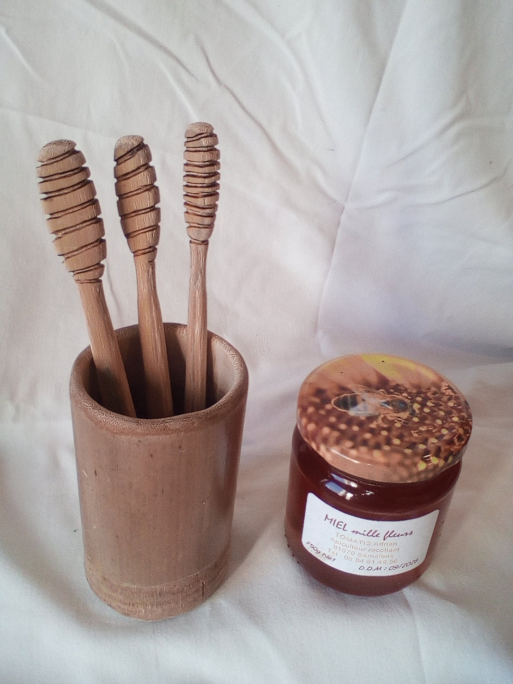 Boules à miel en bambou naturel de 15 à 25 cm