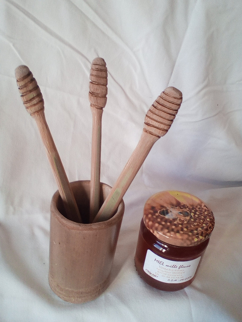 Boules à miel en bambou naturel de 15 à 25 cm