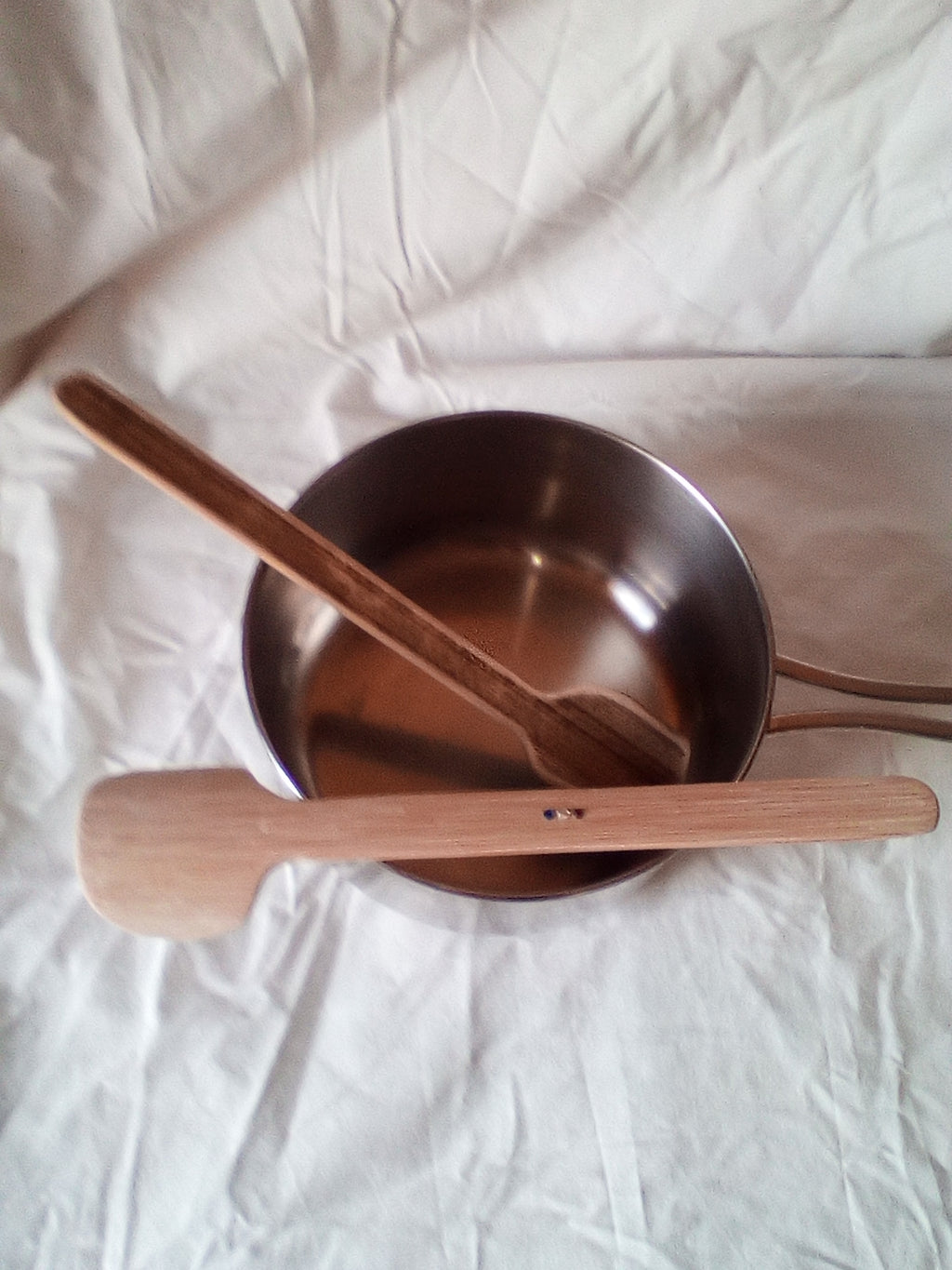 CUILLERE A TOUILLER EN BAMBOU noir ou vert artisanale 32 cm