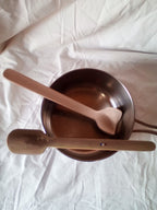 CUILLERE A TOUILLER EN BAMBOU noir ou vert artisanale 32 cm