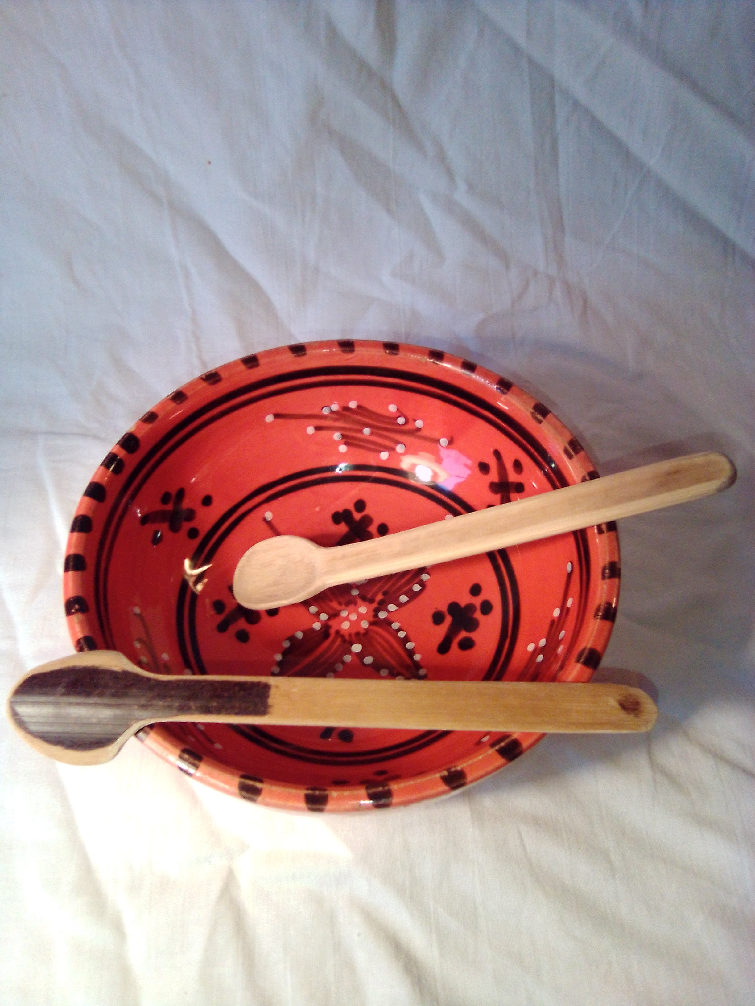 CUILLERE A SOUPE artisanale EN BAMBOU noir ou vert  de 15 cm