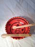CUILLERE A SOUPE artisanale EN BAMBOU noir ou vert  de 15 cm