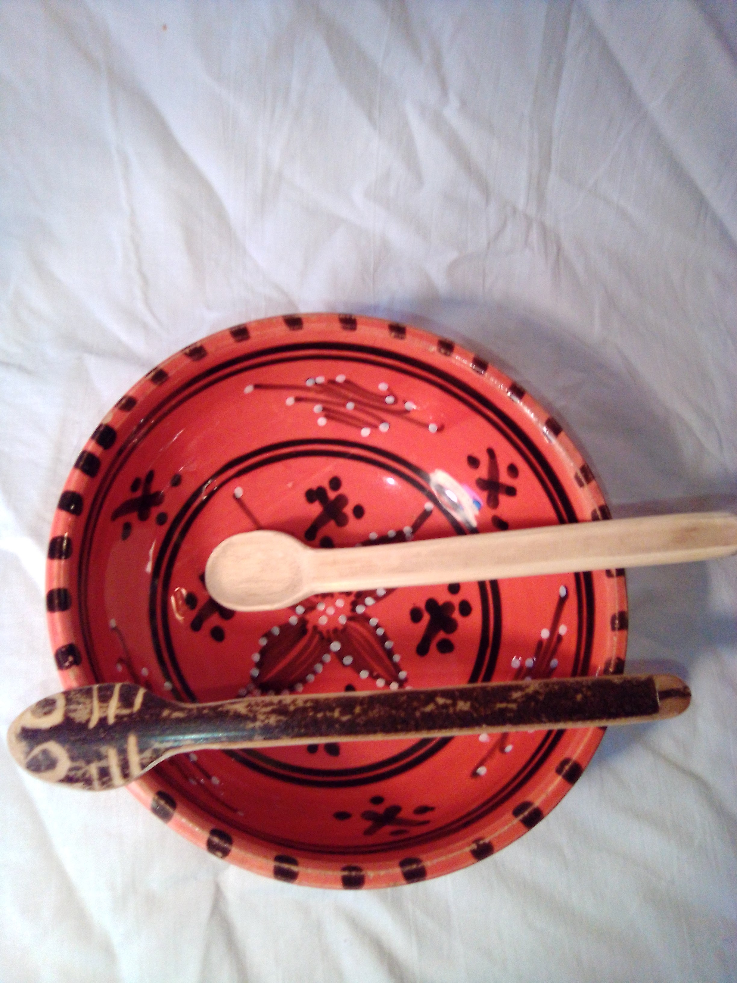 CUILLERE A SOUPE artisanale EN BAMBOU noir ou vert  de 15 cm