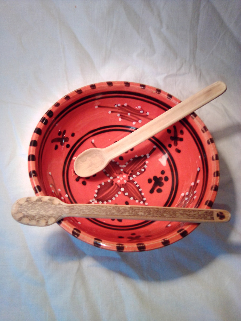 CUILLERE A SOUPE artisanale EN BAMBOU noir ou vert  de 15 cm