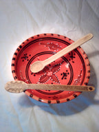 CUILLERE A SOUPE artisanale EN BAMBOU noir ou vert  de 15 cm