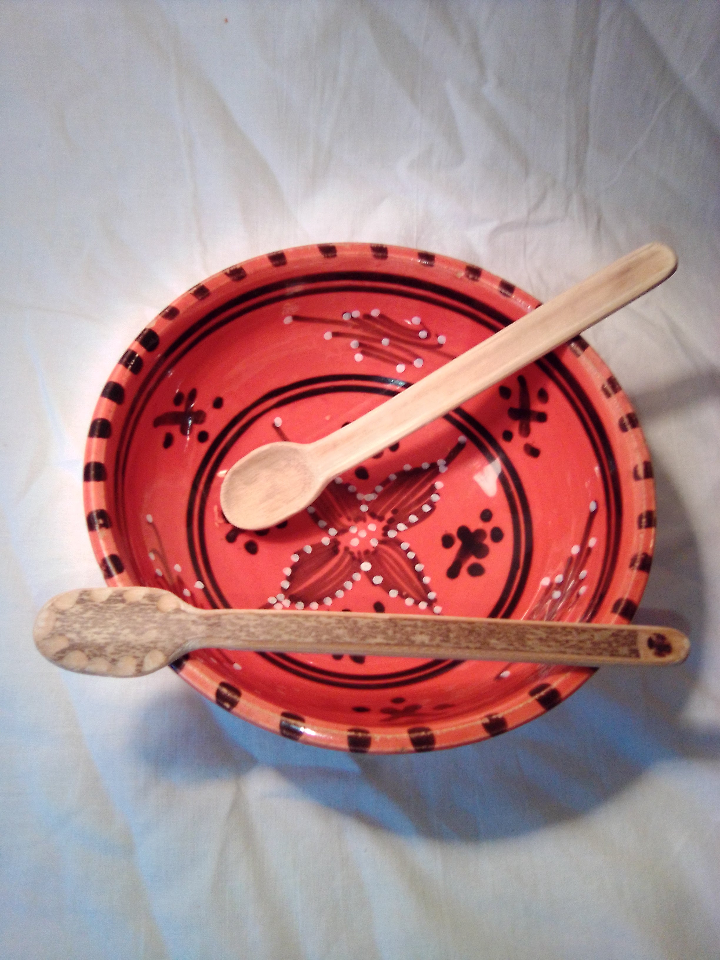 CUILLERE A SOUPE artisanale EN BAMBOU noir ou vert  de 15 cm
