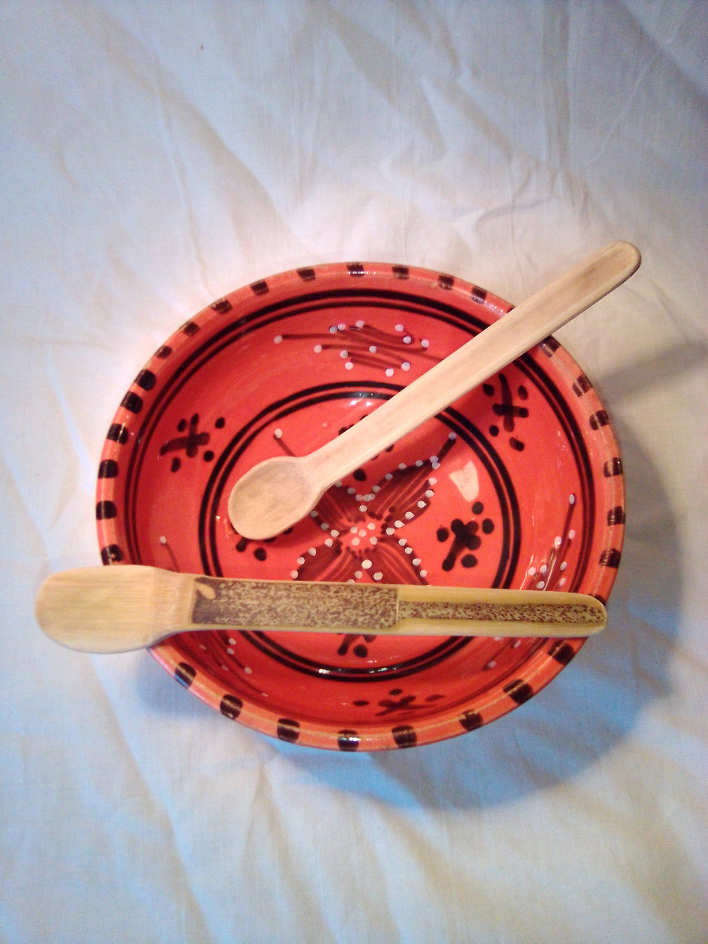 CUILLERE A SOUPE artisanale EN BAMBOU noir ou vert  de 15 cm