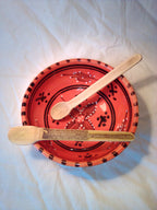 CUILLERE A SOUPE artisanale EN BAMBOU noir ou vert  de 15 cm