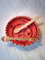 CUILLERE A SOUPE artisanale EN BAMBOU noir ou vert  de 15 cm