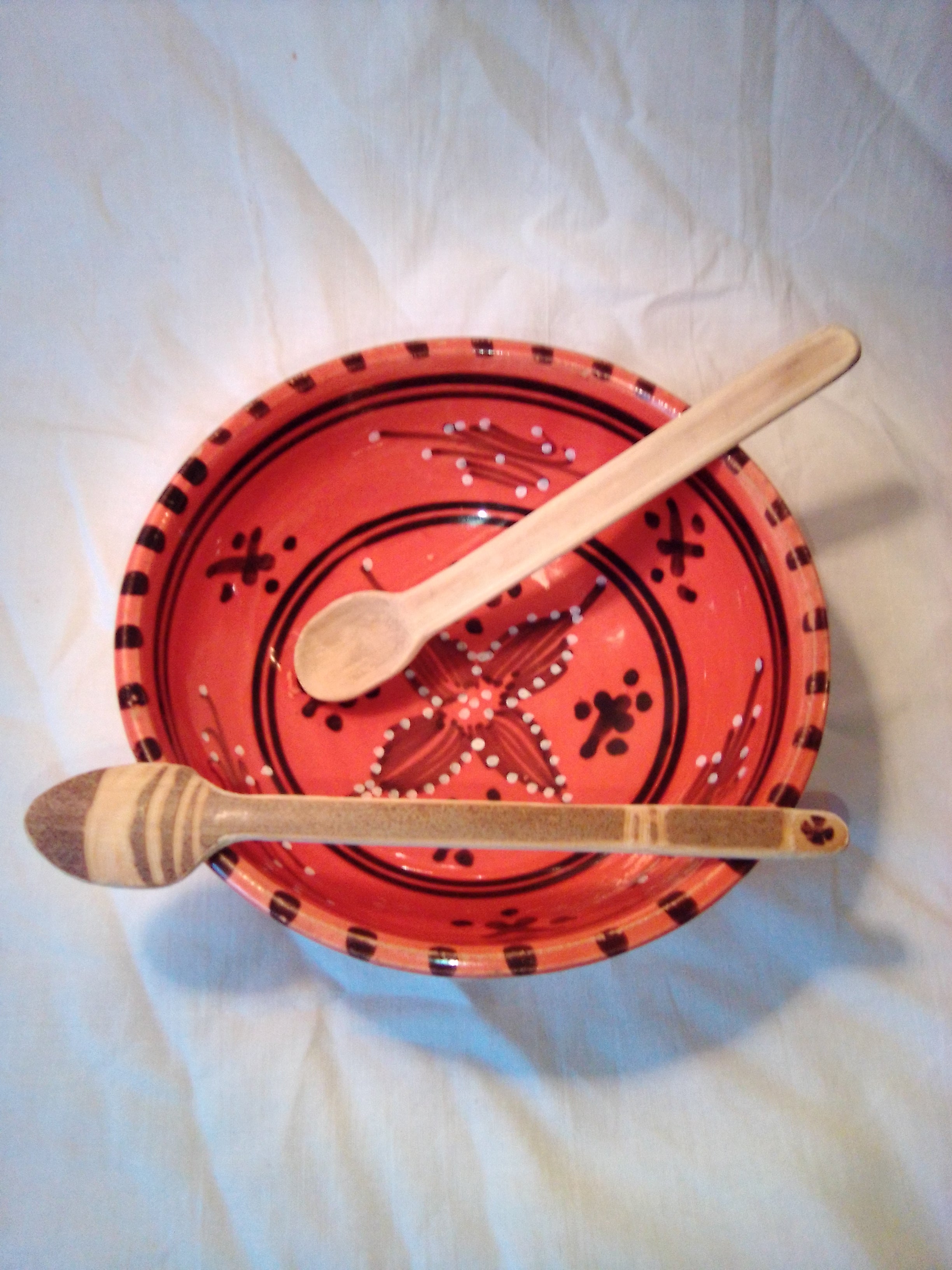 CUILLERE A SOUPE artisanale EN BAMBOU noir ou vert  de 15 cm