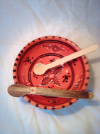 CUILLERE A SOUPE artisanale EN BAMBOU noir ou vert  de 15 cm