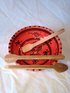 CUILLERE A SOUPE artisanale EN BAMBOU noir ou vert  de 15 cm