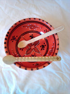 CUILLERE A SOUPE artisanale EN BAMBOU noir ou vert  de 15 cm