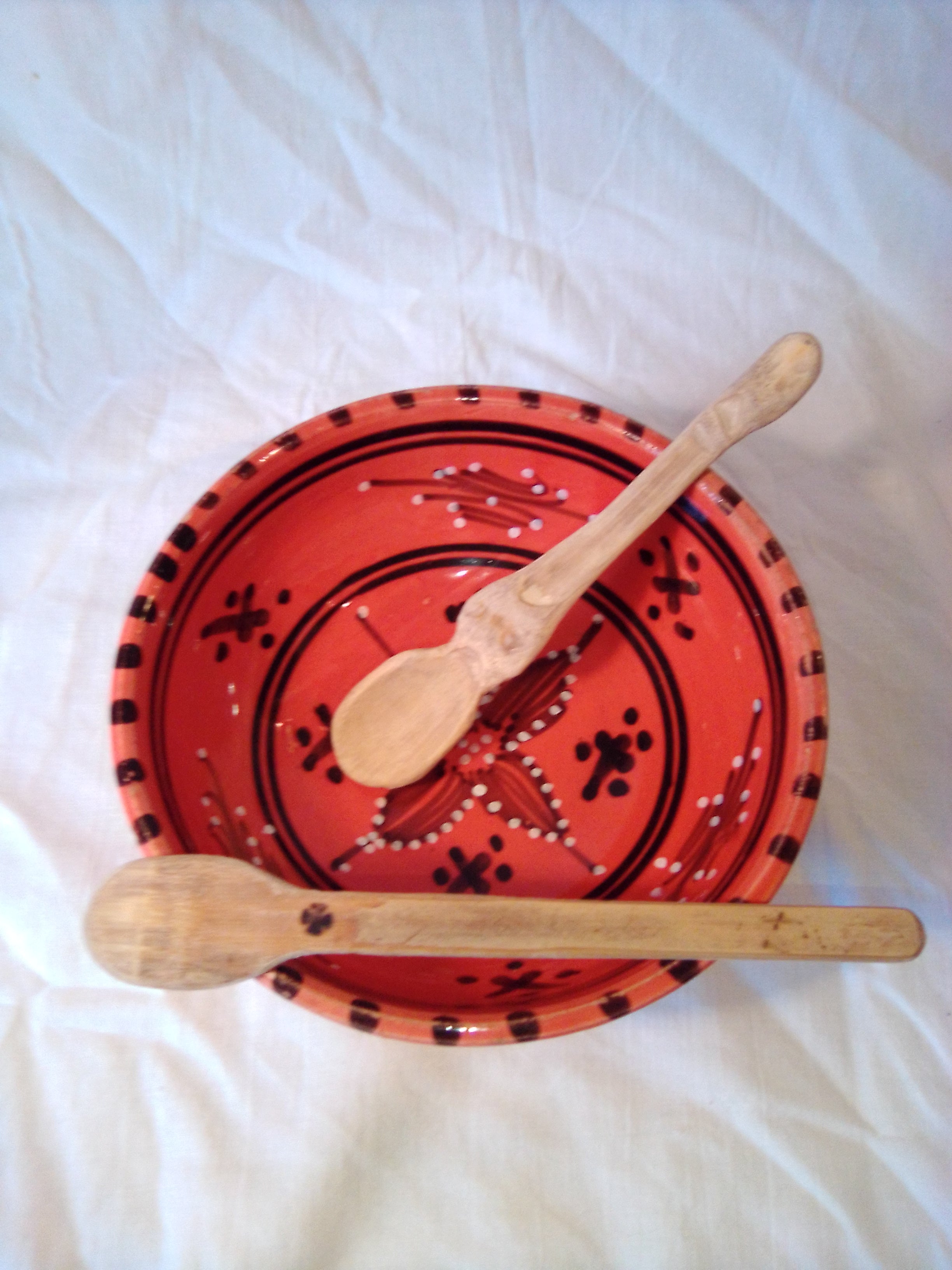CUILLERE A SOUPE artisanale EN BAMBOU noir ou vert  de 15 cm