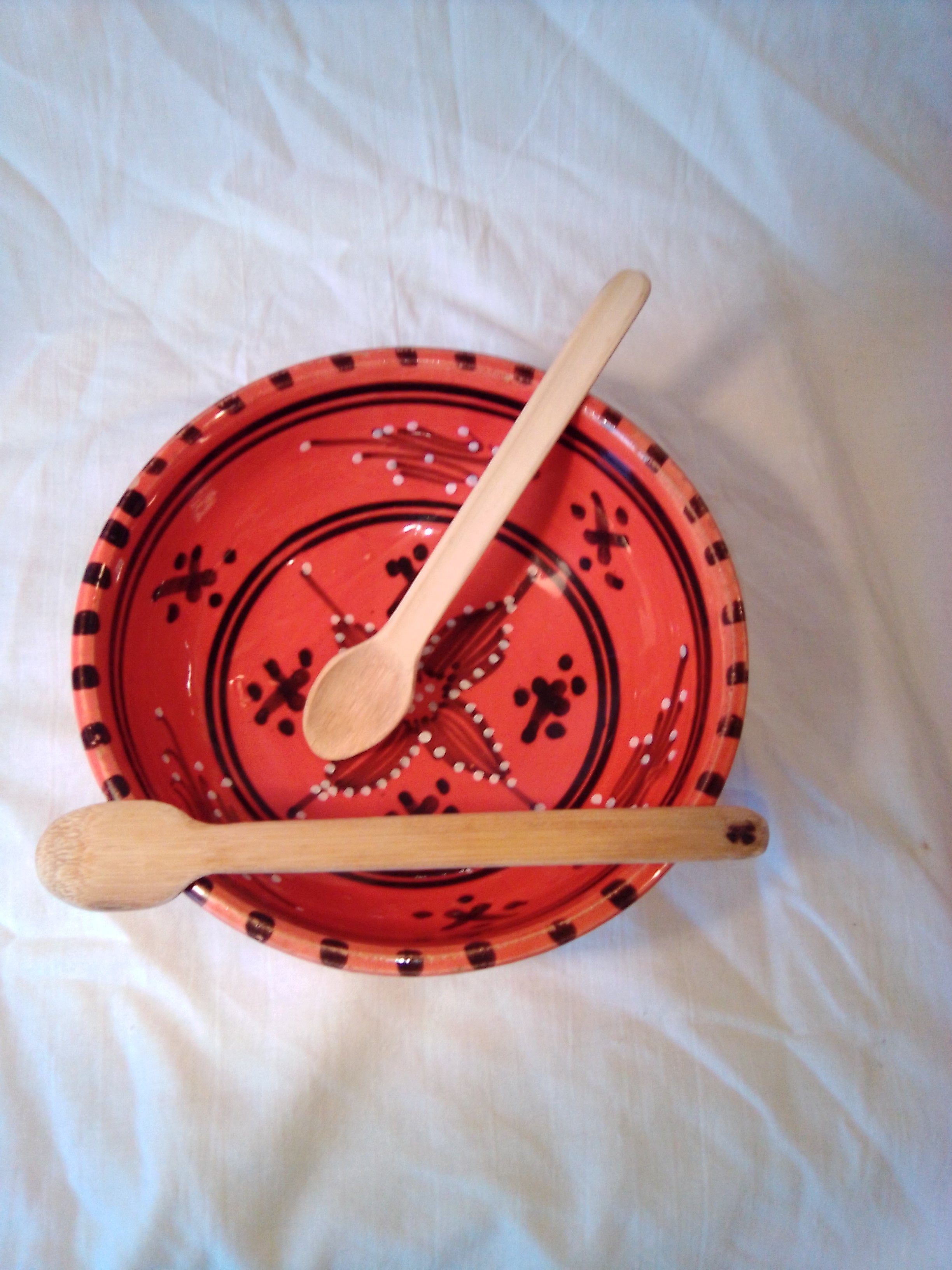 CUILLERE A SOUPE artisanale EN BAMBOU noir ou vert  de 15 cm