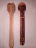 CUILLERE A TOUILLER EN BAMBOU noir ou vert artisanale 22 cm