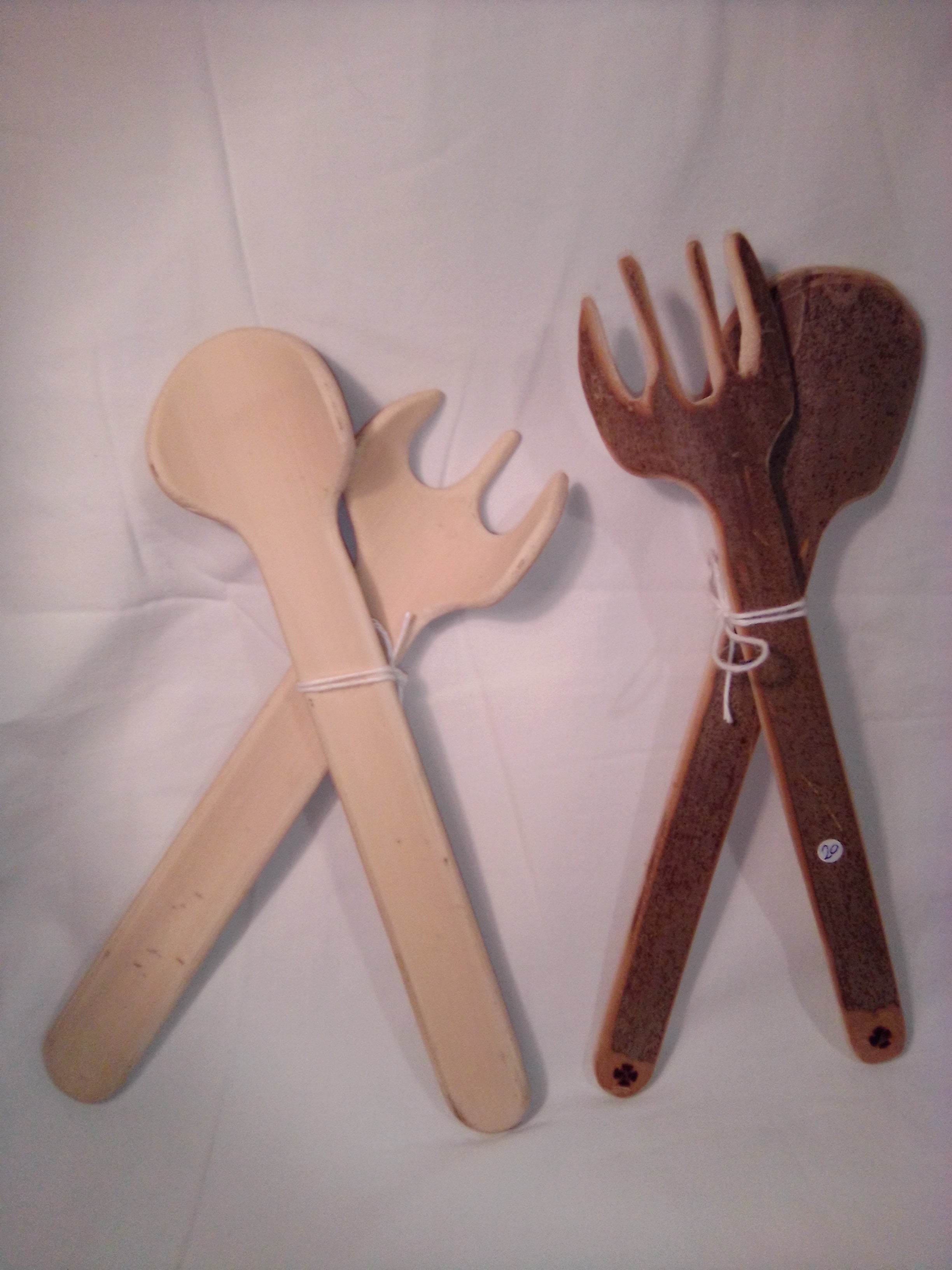 COUVERTS A SALADE EN BAMBOU NOIR OU VERT 100% ARTISANAUX de 15 à 35 cm