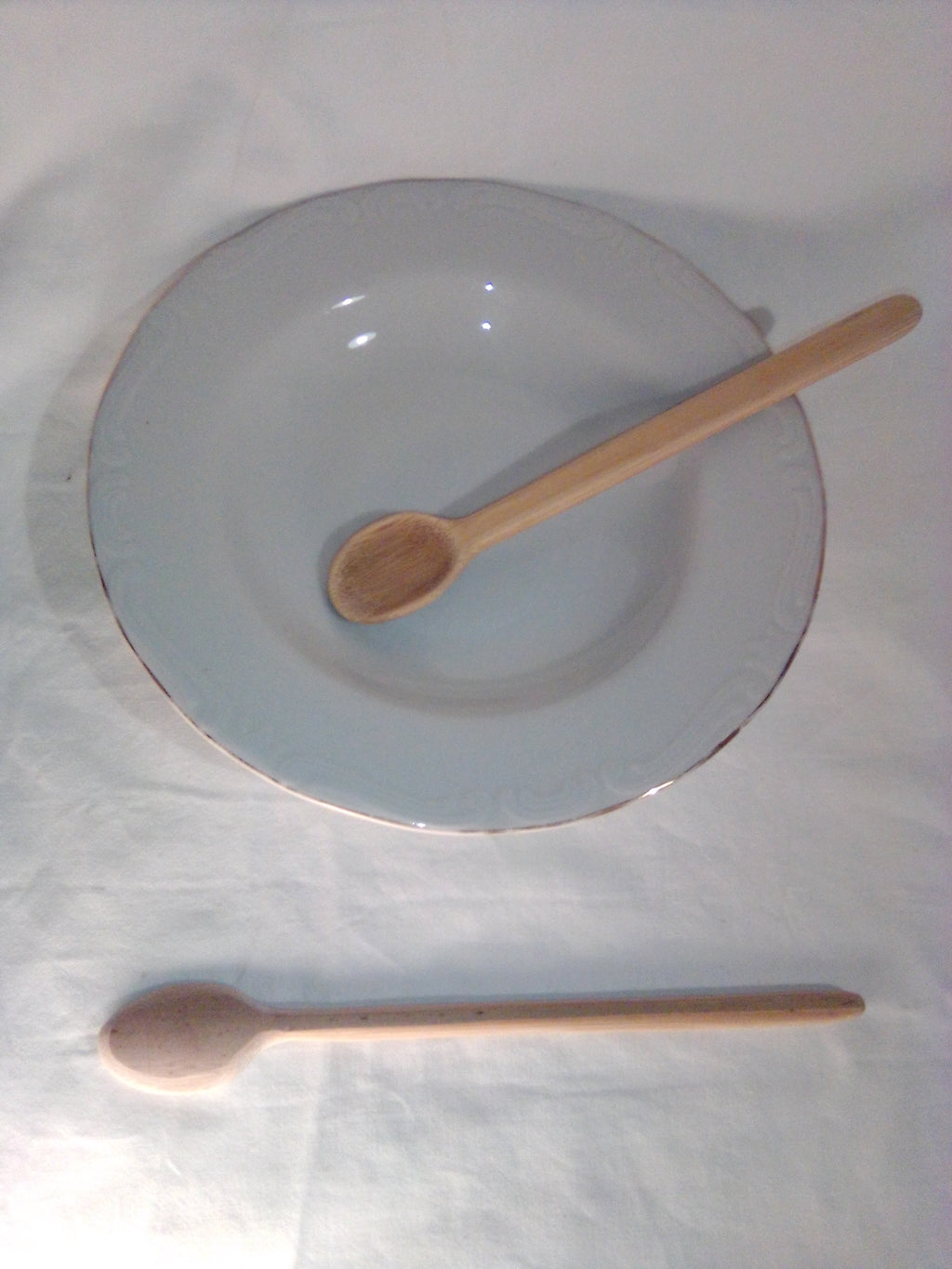 CUILLERE A SOUPE ARTISANALE EN BAMBOU noir ou vert  de 20 cm