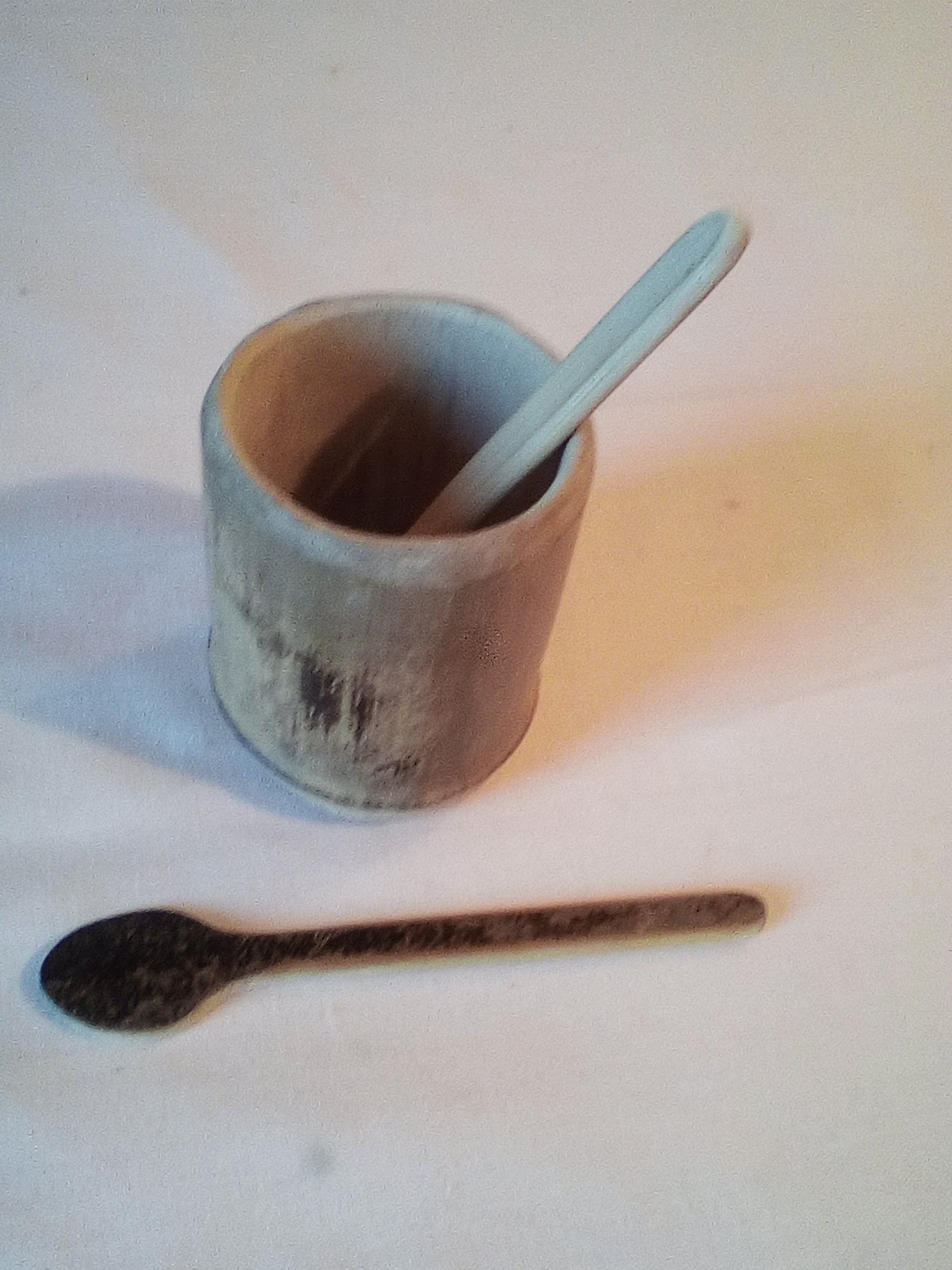 Petite cuillère en bambou noir naturelle de 11 cm