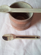 petite cuillere en bambou noir artisanale 10 cm